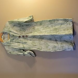 Royal Robbins botanical print cotton shirt/sheath dress size medium
